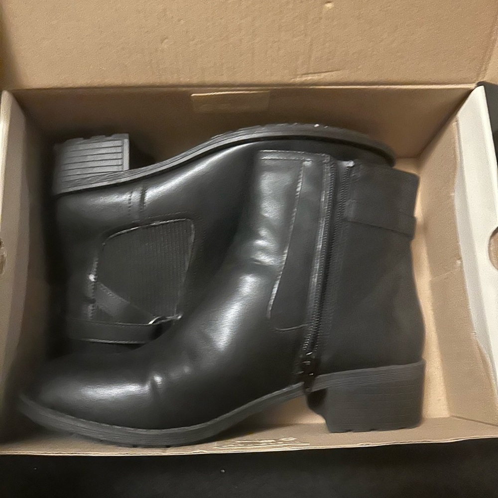 St. John's Bay Black Ankle Boots